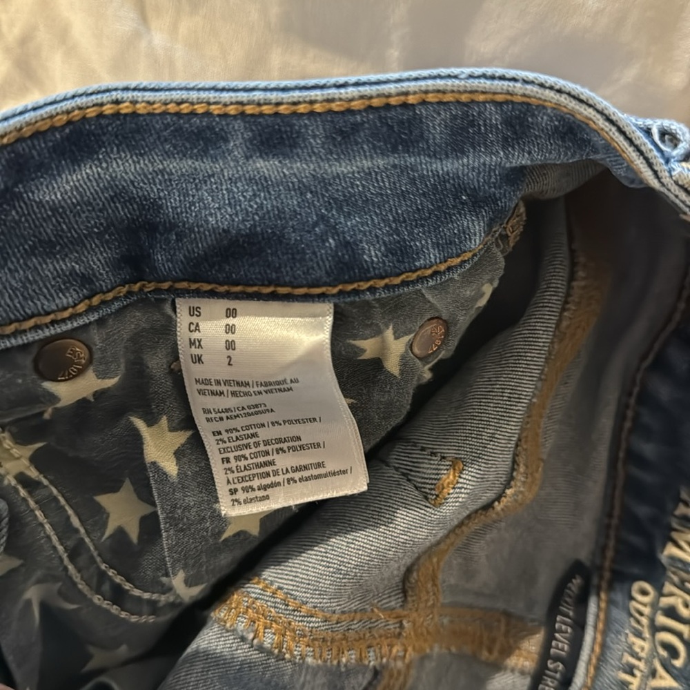 American Eagle Hi-Rise Shortie Stars and Stripes Cut-Off - Picture 7 of 7